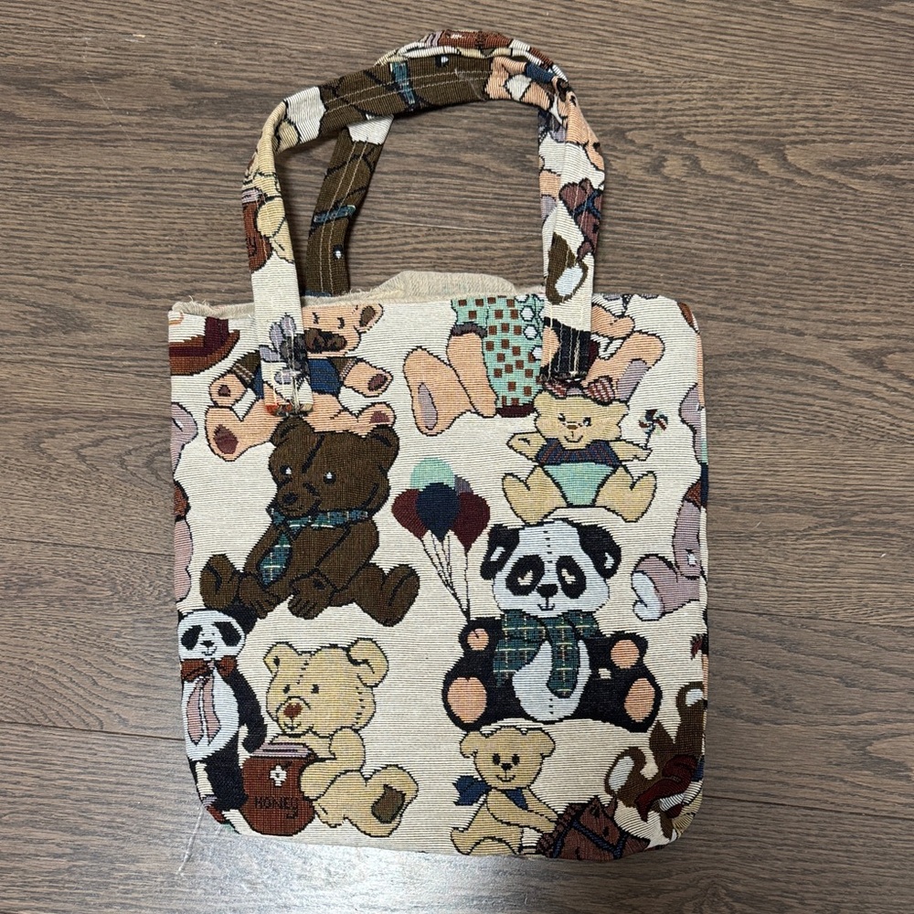 Handmade Vintage Teddy Bear Tote Bag